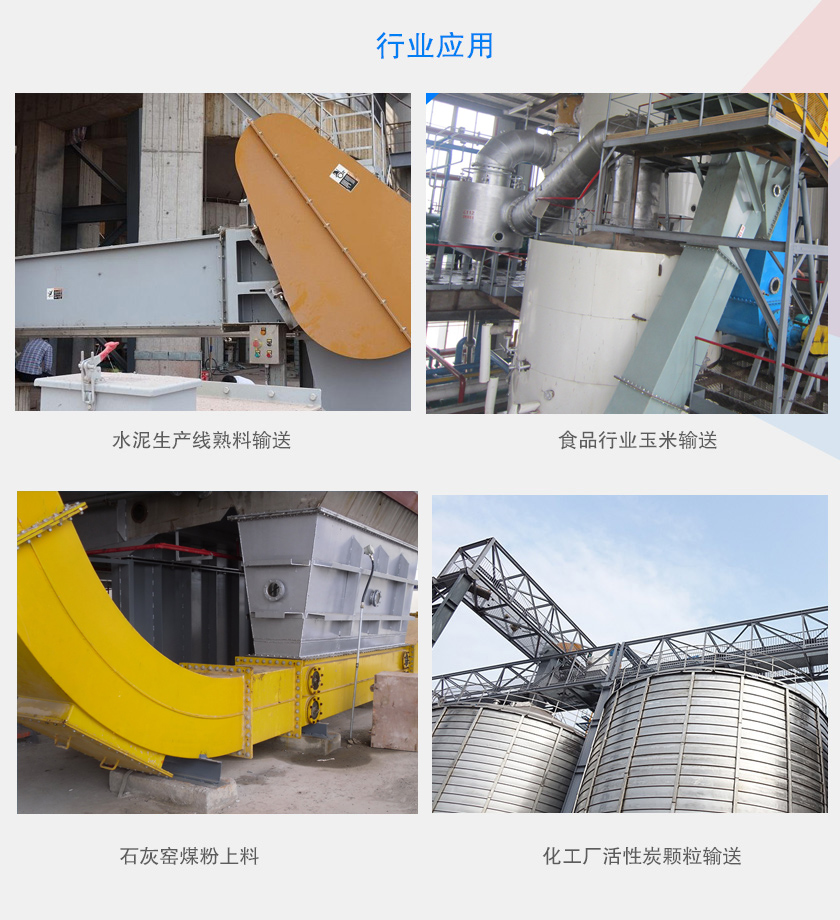 可以水平、傾斜或垂直布置，主要用于水泥、食品、化工、煤炭等行業(yè)